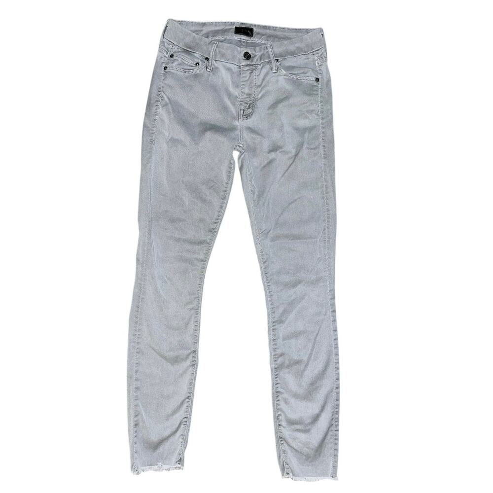 MOTHER sz 26 Looker Ankle Fray Run in Park in Gravel Skinny Pant